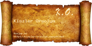 Kiszler Orsolya névjegykártya